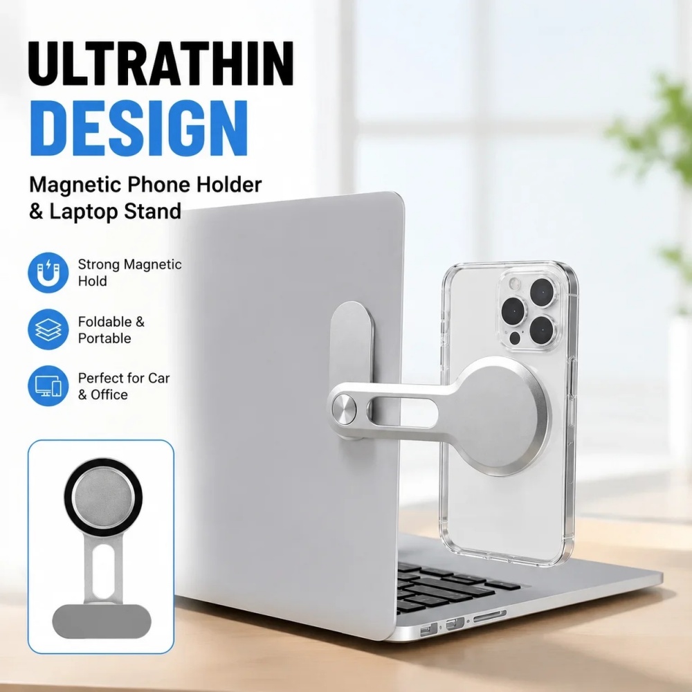 Document Holder Monitor - Magnetic Laptop Phone Holder Monitor Side