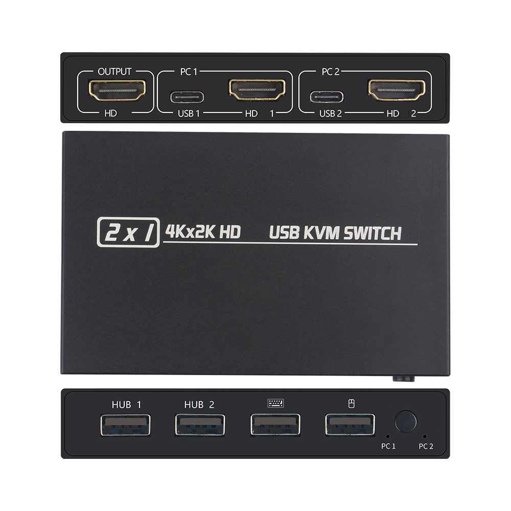 Hdmi Matrix Switch - HDMI-compatible KVM Switch Box 2 In