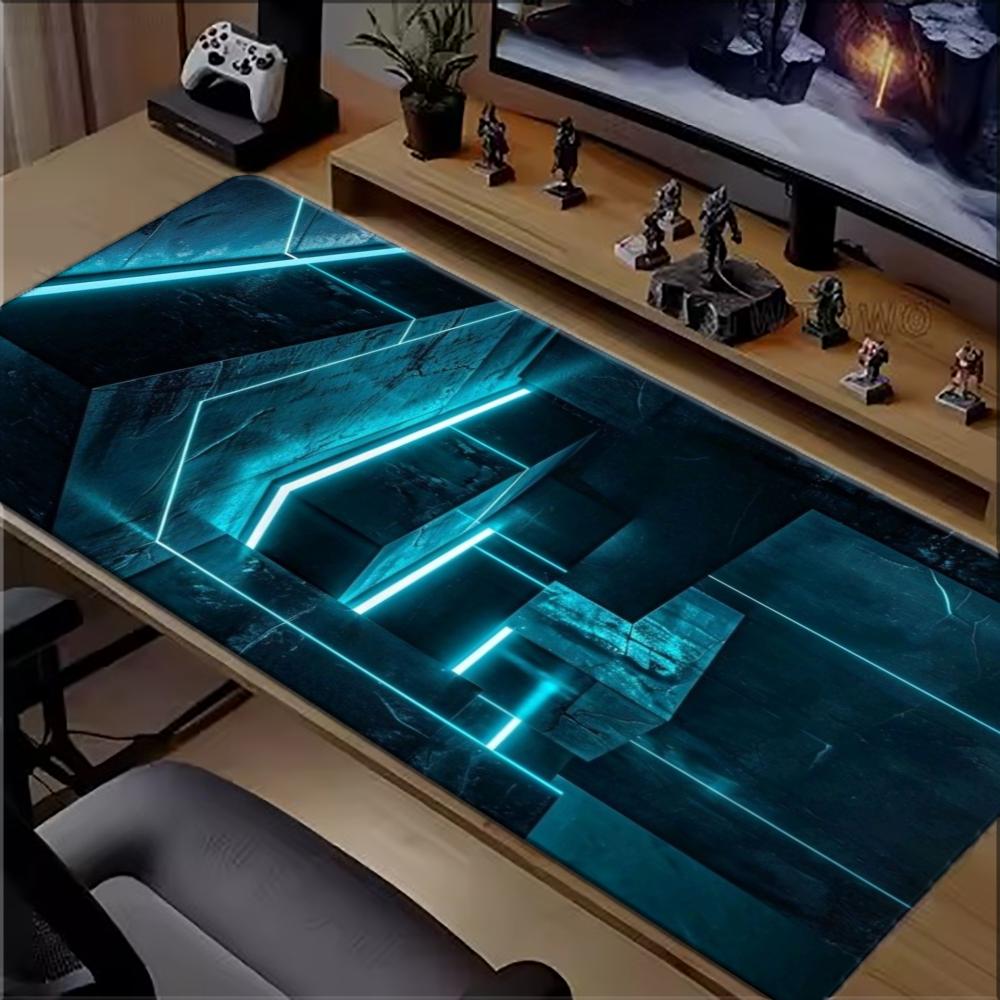 Cyan Neon Tech Geometric Large - Office Tech Desk review and price