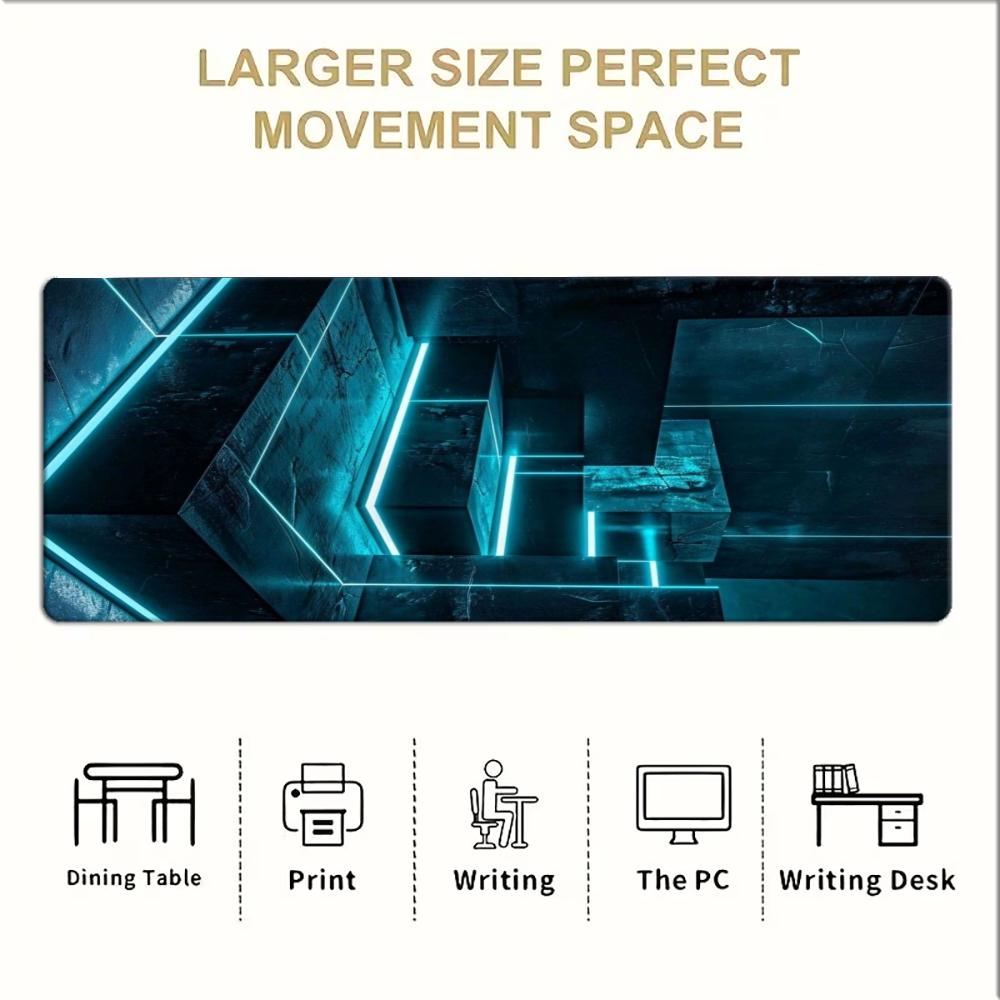 Cyan Neon Tech Geometric Large - Office Tech Desk review and price