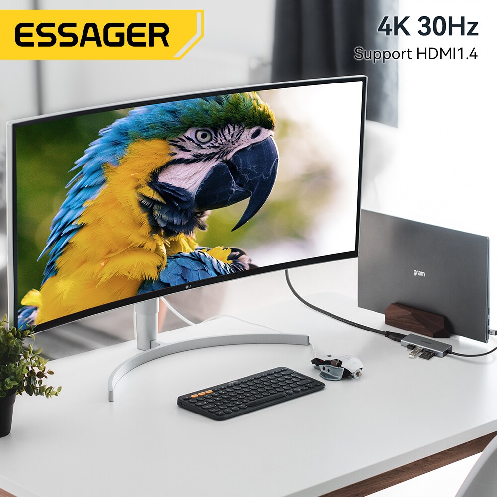 Essager 5 in 1 USB C HUB HDMI- - Docking Station Usb C review and price