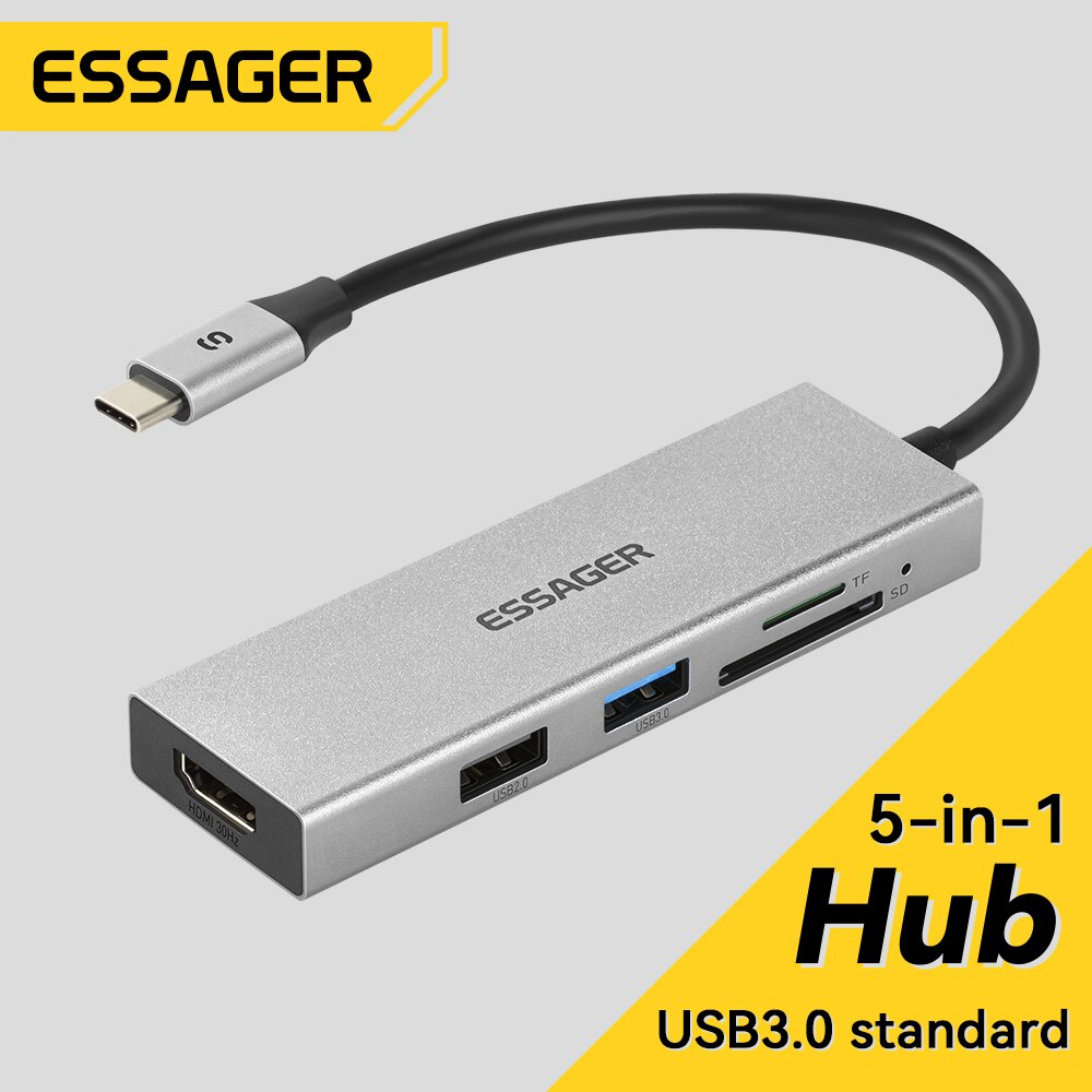 Essager 5 in 1 USB C HUB HDMI- - Docking Station Usb C review and price