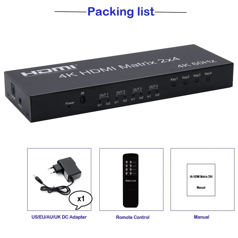 4K 60Hz 2x4 HDMI Matrix 2 in 4 - Hdmi Matrix Switch review and price