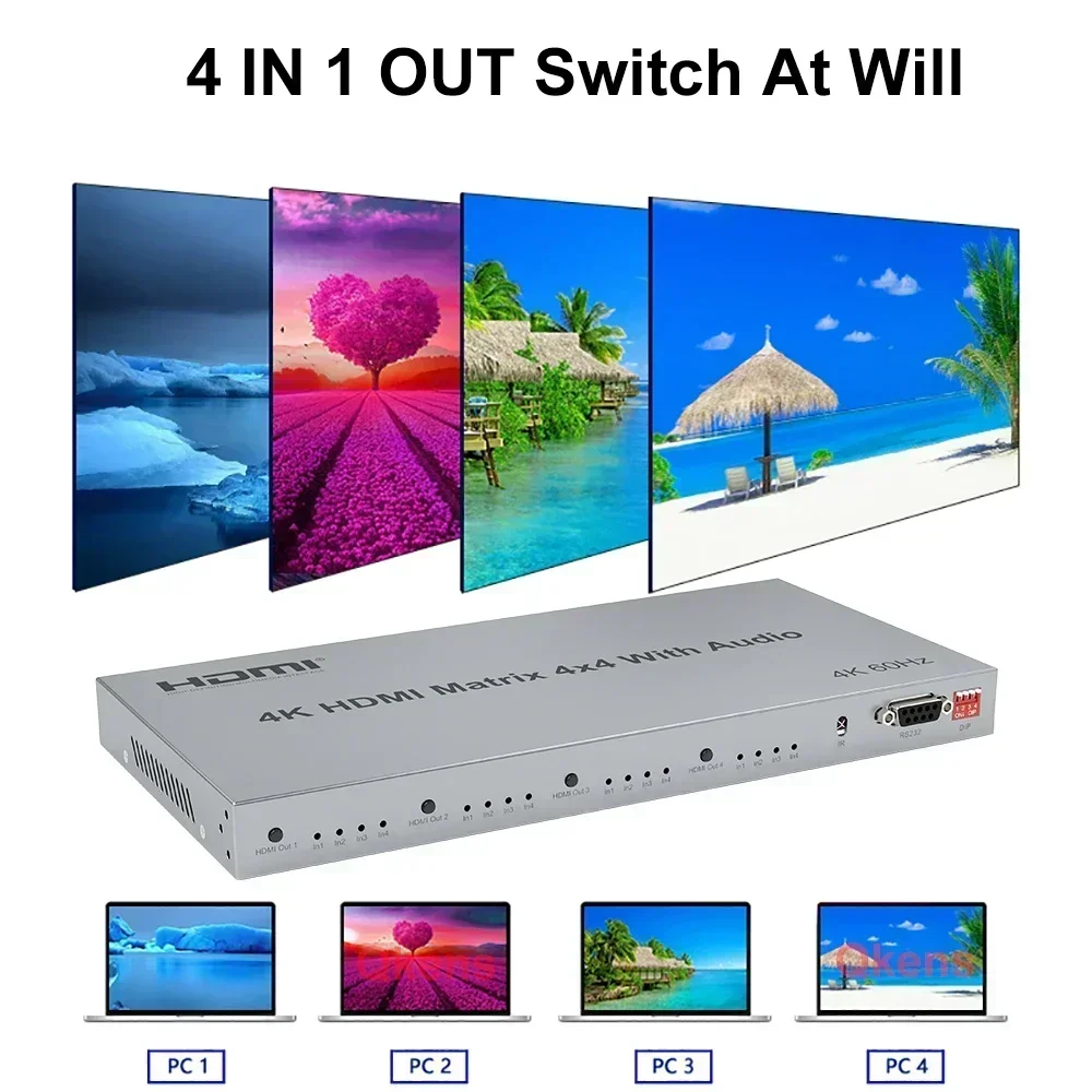 4K 60Hz 4x4 HDMI Matrix with R - Hdmi Matrix Switch review and price