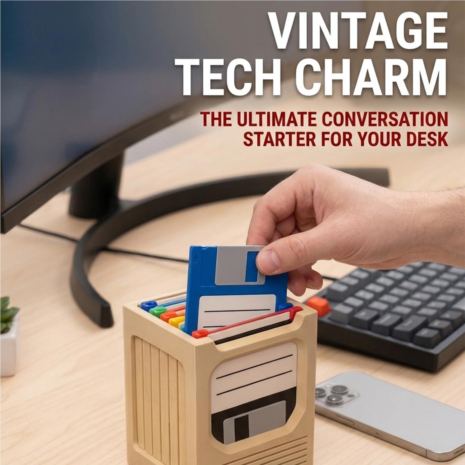 Retro Tech Coaster Holder Set  - Office Tech Desk review and price