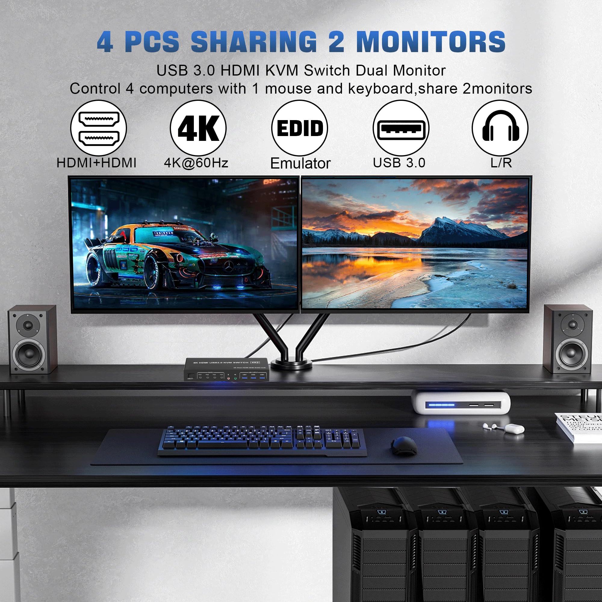 4K USB 3.0 KVM Switch HDMI Dua - Hdmi Matrix Switch review and price